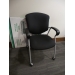Teknion Black and Grey Rolling Guest Side Chair w Arms